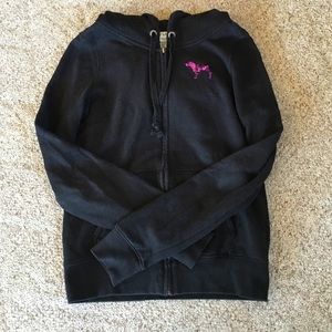 Black sparkly pink hoodie