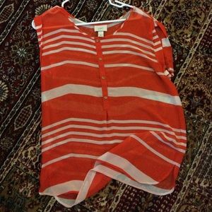 Sheer stripped blouse