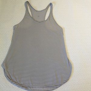 Grey & White stripe Lululemon size 6 singlet