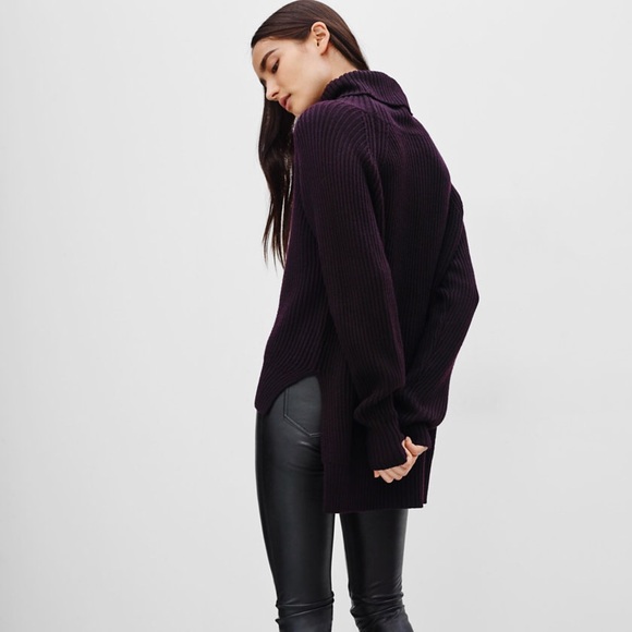 Aritzia Wilfred Free Turtleneck Grey Lin Sweater - Picture 3 of 4