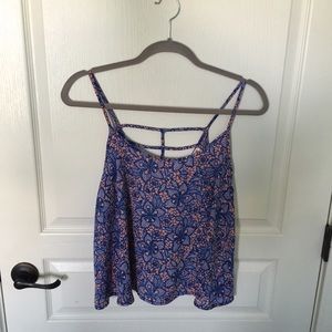 Floral open back shirt