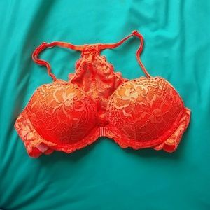 Bright pink racer back bra from Pink