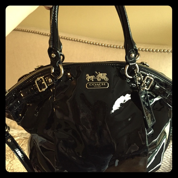 Black Patent Leather Coach Bag