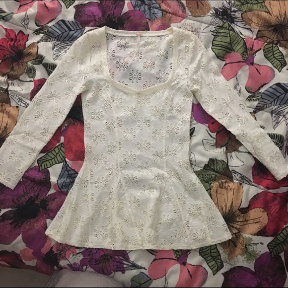 Free People Peplum Lace Top