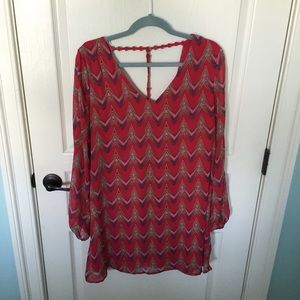 Long sleeved shift dress