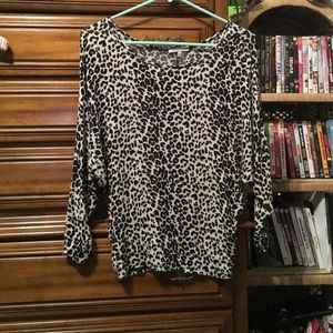 Leopard cheetah 3/4 length sleeve top