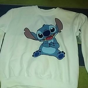 White lilo and stitch crewneck