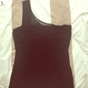 Black one shoulder top