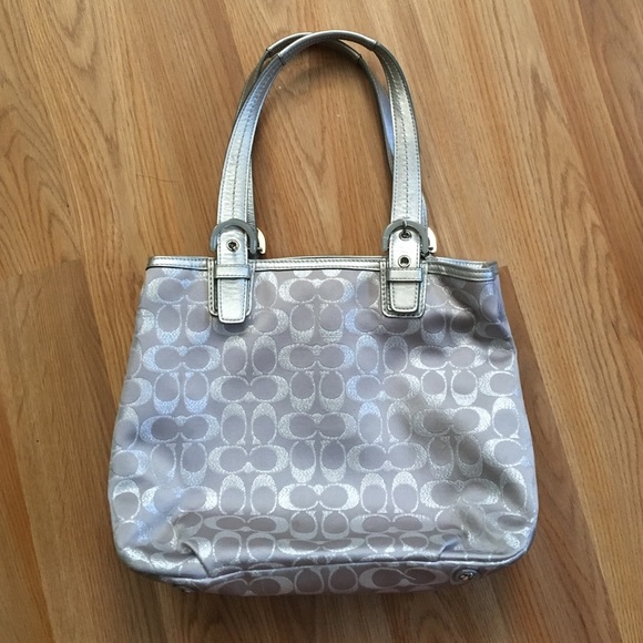 Silver Coach Handbag