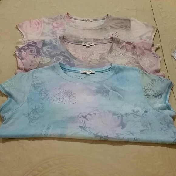 Set of 3 watercolor tees - beautiful!