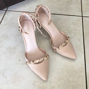 Aldo studded heels in blush