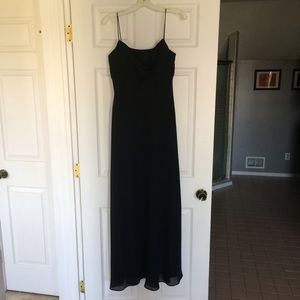 Michaelangelo drape front floor length black gown