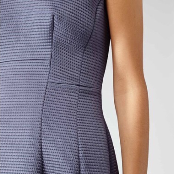 Reiss Anouk Blue Lavender Textured Fit&Flare Dress - Picture 3 of 4