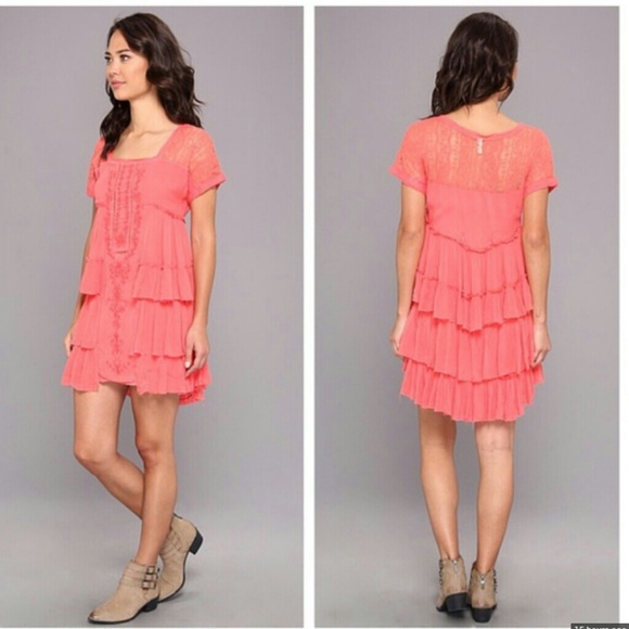 🎉SALE🎉 Free People Coral Sunbeam Dress