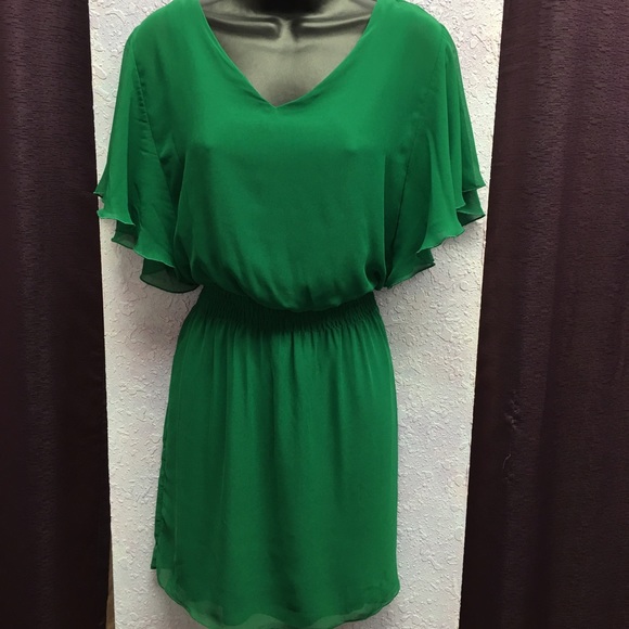 Dresses & Skirts - SALE! Pretty green Flutter sleeve dress Size Large