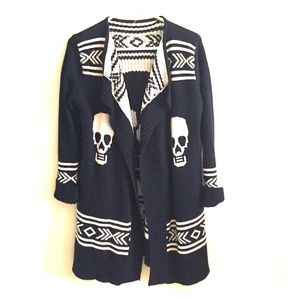 **SOLD**Skull Knitted Open Cardigan**SOLD**
