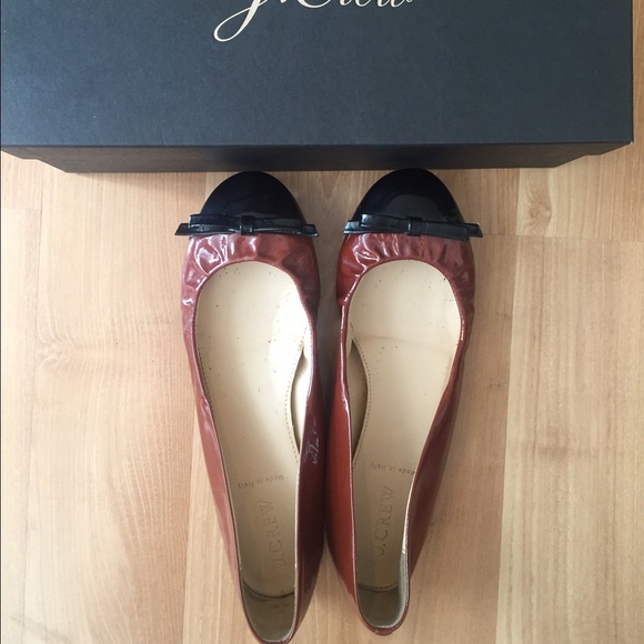 Jcrew cece ballet flats black & brown 7