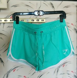 Mint green running shorts