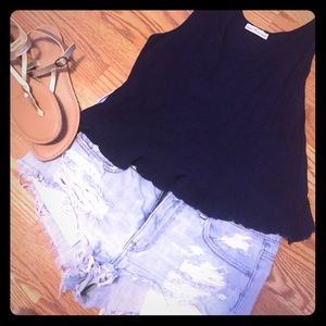 Dainty Hooligan Navy Blue Crop Top