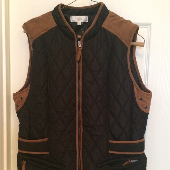 Black with brown quilted vest