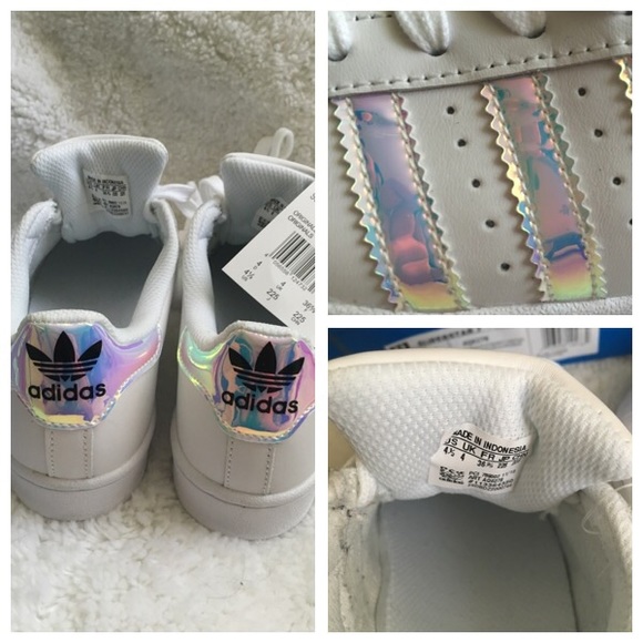 adidas superstars metallic iridescent stripes