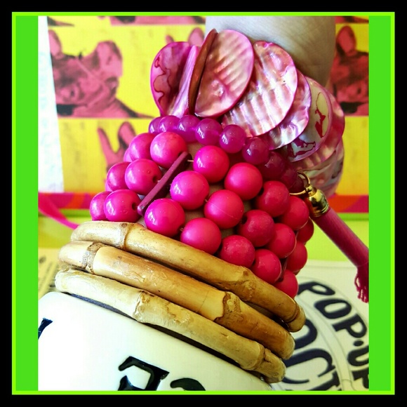 Jewelry - ❌❌SOLD❌❌ PINK Bracelet Lot! Tassel ,Wood ,Shells