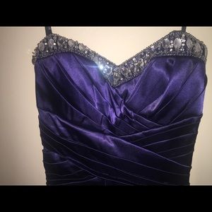 Deep Purple Silk Form Fitting Formal Dress