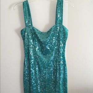Aqua blue sparkling dress