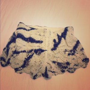 Surf gypsy small tie-dye crocheted shorts