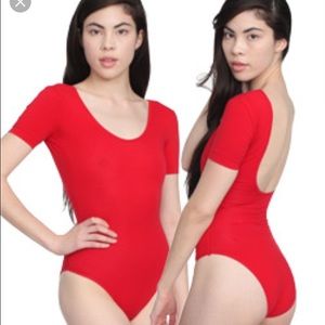 Cotton Spandex Short Sleeve Double U Bodysuit