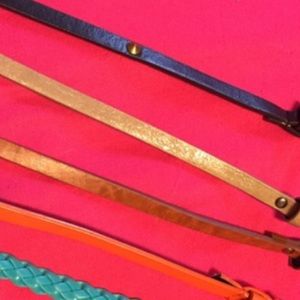 Orange and taupe belts