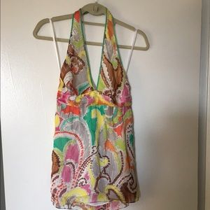 Milly multi colored halter with tie back closure