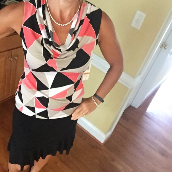 Black Label - Super Cute Cowl Neck Top - S - Picture 2 of 4