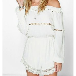 White Romper Chiffon Playsuit