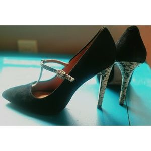 Coach Faux Snakeskin Heels