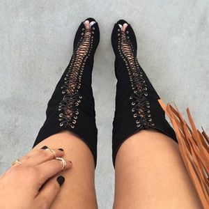 SOLD Black over the knee boots