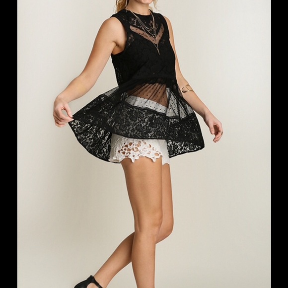 ❗️LAST M❗️Black sleeveless lace top - Picture 2 of 4