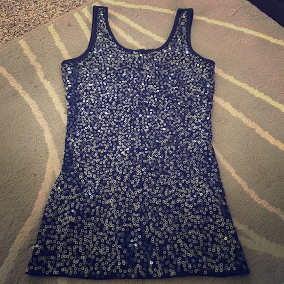 Black sequin tank top
