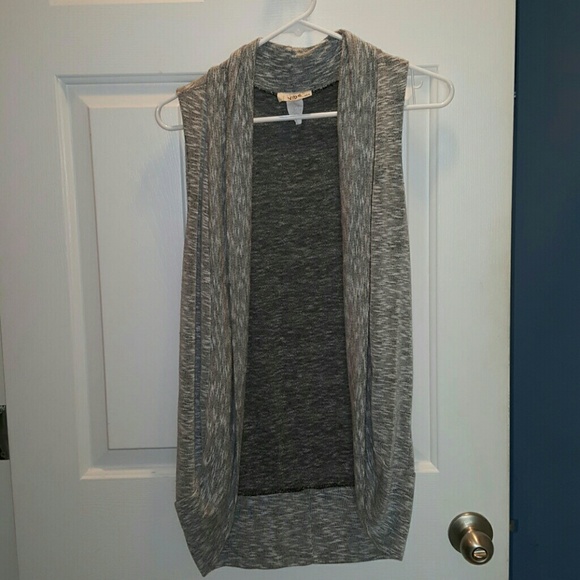 Cute heathered sleeveless cardigan