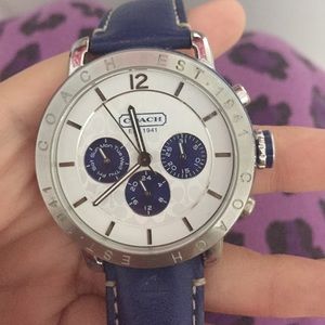Authentic Coach navy blue watch