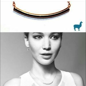 Rose Gold Horizontal Curved Bar Necklace