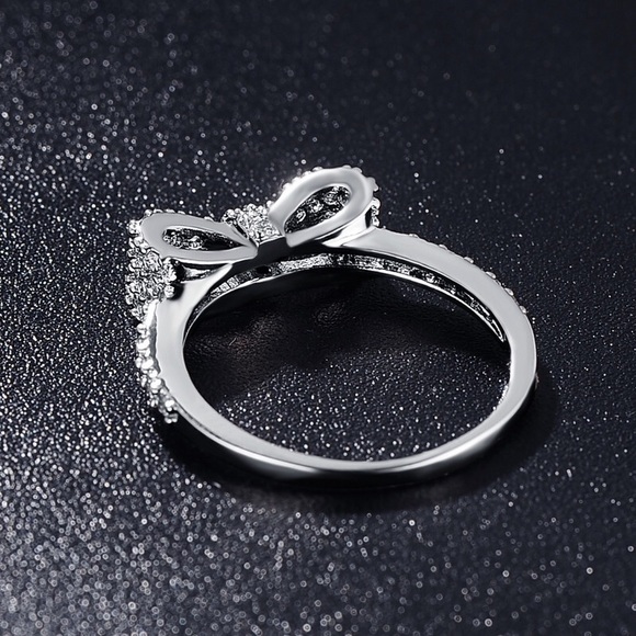 Micro Pave Cubic Zirconia Bow Ring - Picture 3 of 4