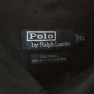 Mens short sleeve black button down shirt.