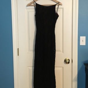 Jessica McClintock formal black lace dress