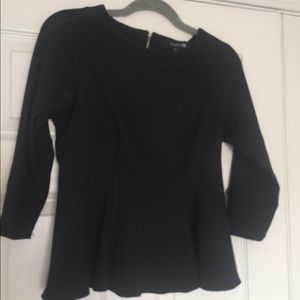 Black peplum shirt
