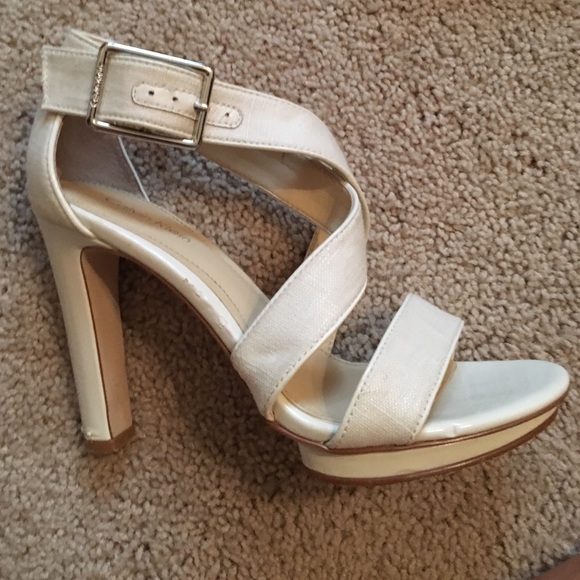 Calvin Klein White Linen heels