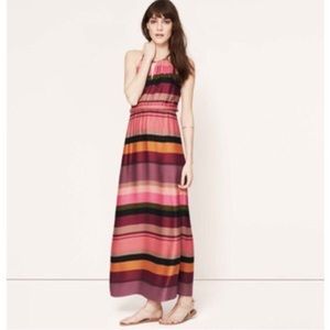 LOFT striped keyhole maxi dress