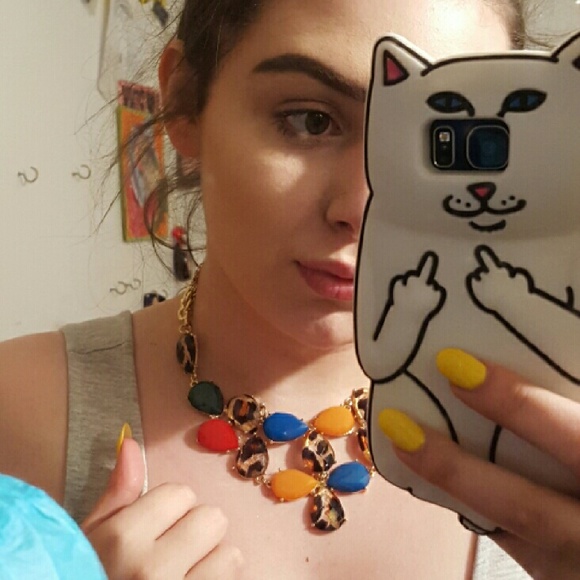 Multicolor & leopard necklace