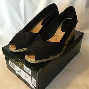 Lauren Ralph Lauren Espadrille Wedge Sandals.