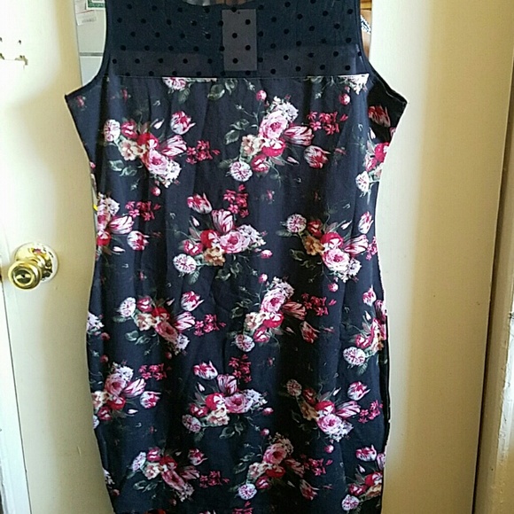 H&M Rockabilly Floral Print Dress size L NWT - Picture 2 of 3
